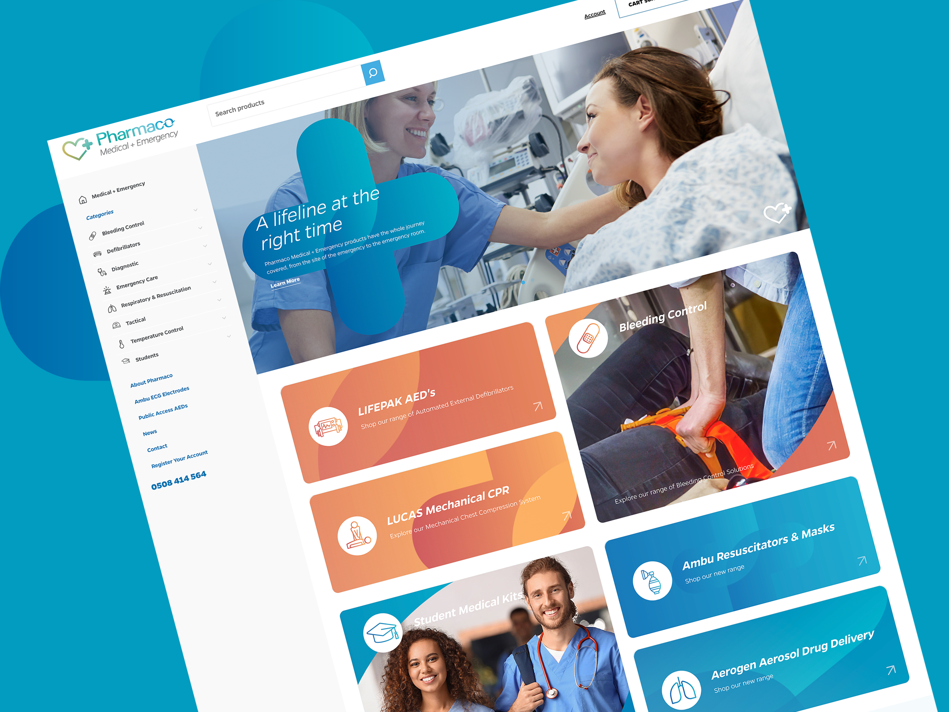 Screenshot of Pharmaco Medical + Emergency website